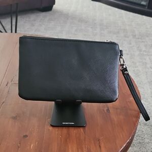 Express Black Leather Clutch Wristlet Minimalist Design